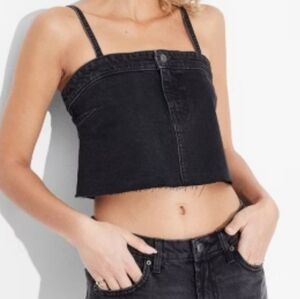 Wild Fable Dk  Brown Sleeveless Fitted Crop Tank Top Large